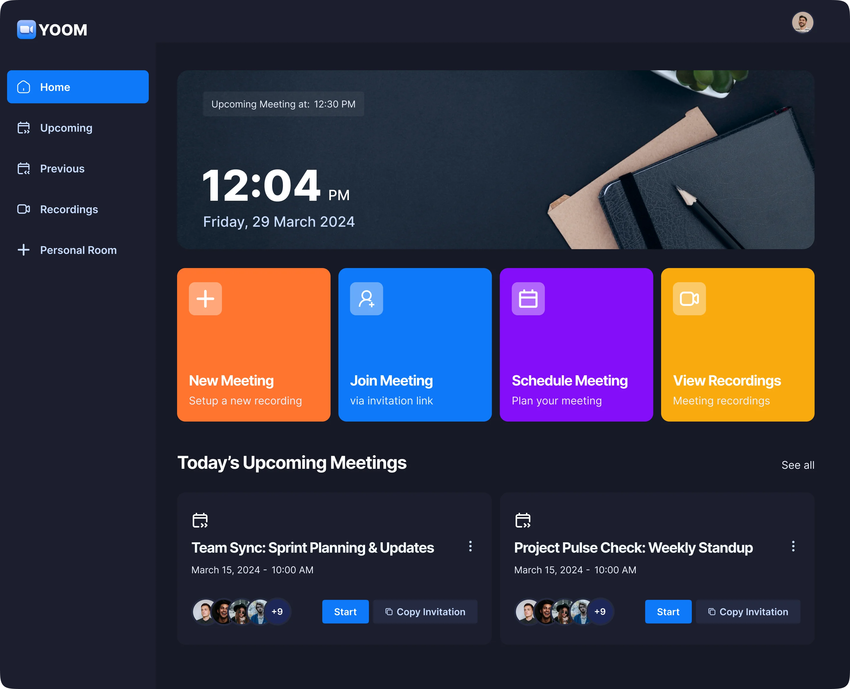 Yoom — Video Conferencing Web Application architecture showcase
