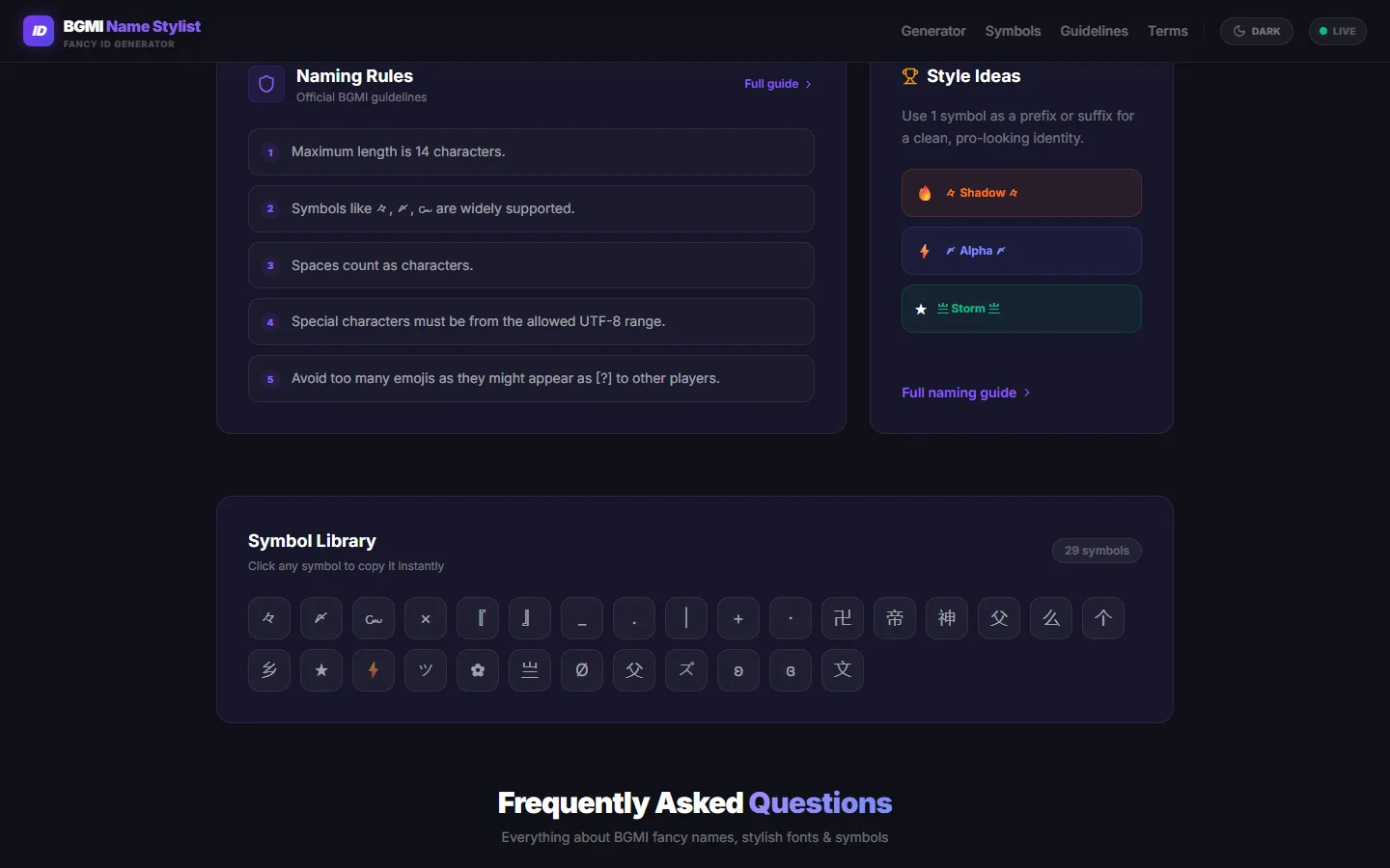 BGMI ID — Gaming Identity & Unicode Stylist preview screenshot 3