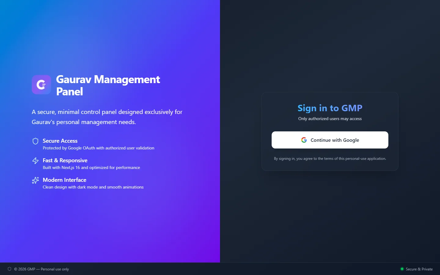 GMP — Enterprise Operations & Management Panel preview screenshot 3