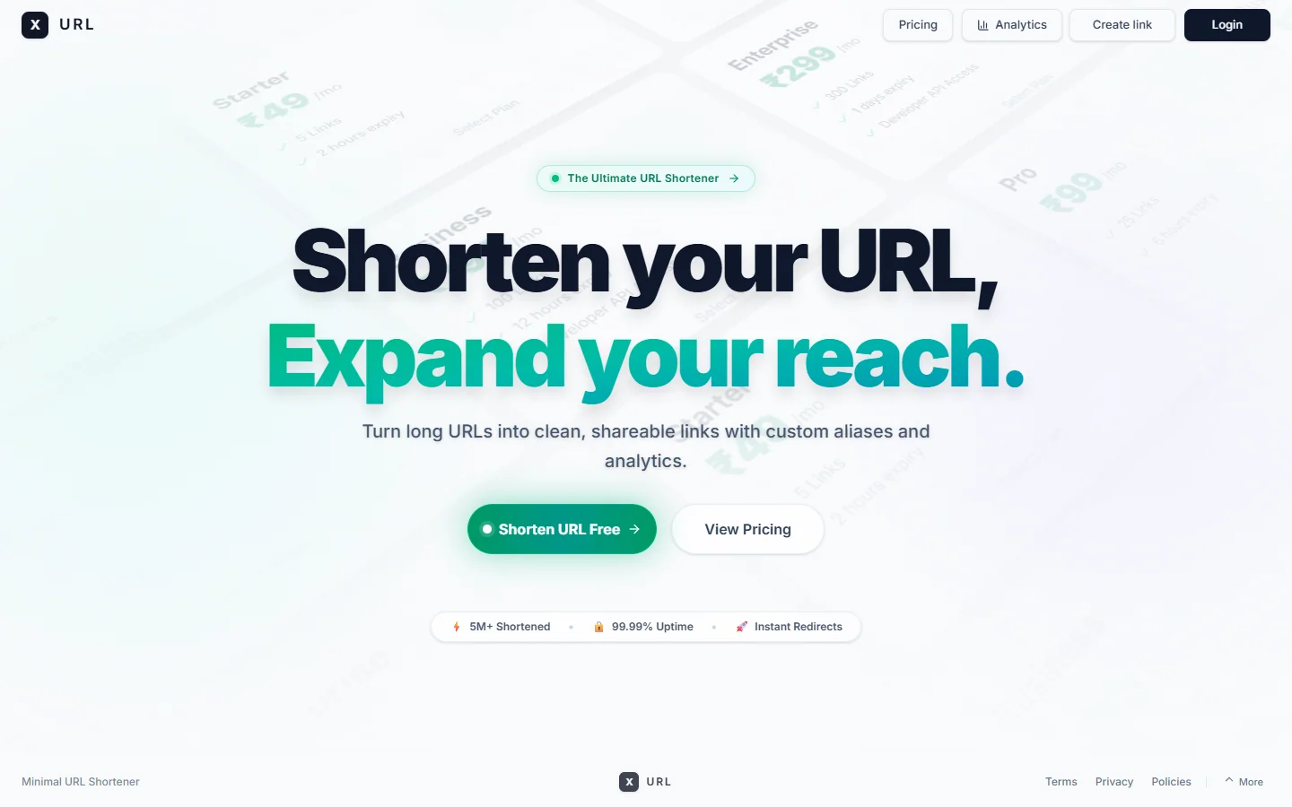 XURL — Modern Smart URL Shortener & Analytics Platform preview screenshot 1